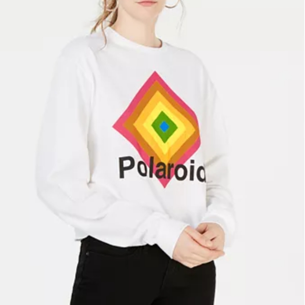 Polaroid  long sleeve cut off t shirt Small